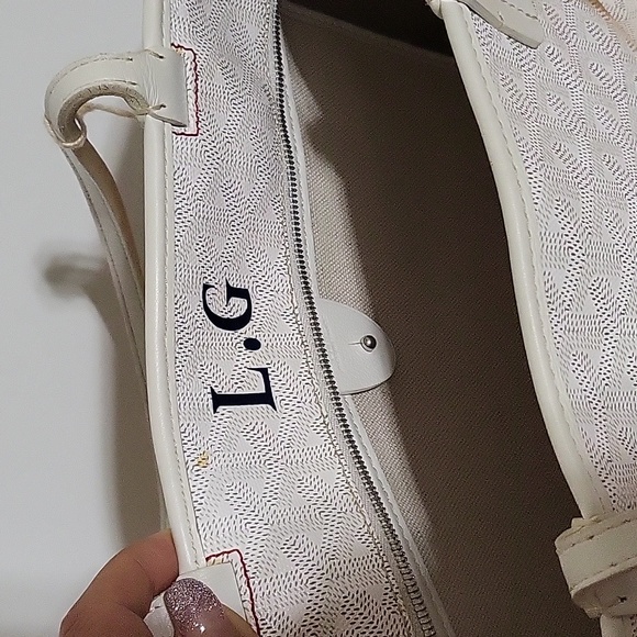 GOYARD Artois White Chevron Tote St Louis Canvas Coated PM Tote Bag - Picture 4 of 10